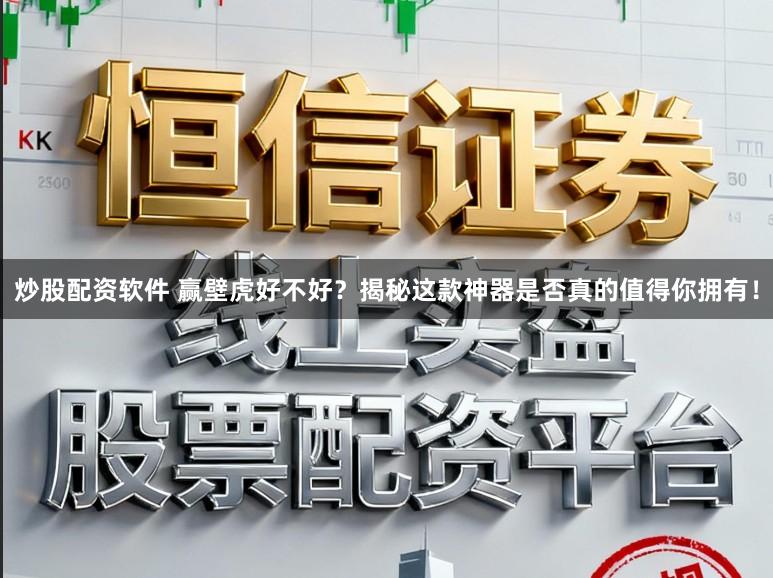 炒股配资软件 赢壁虎好不好？揭秘这款神器是否真的值得你拥有！